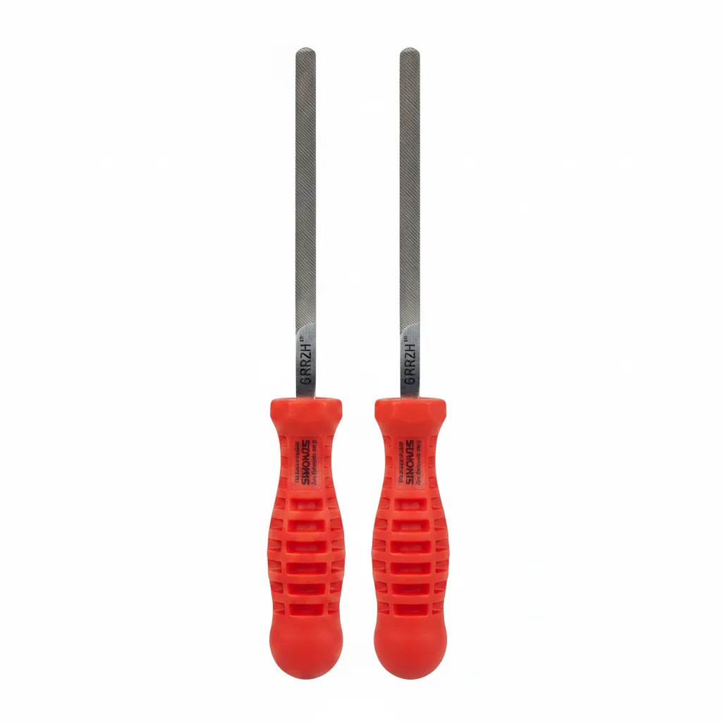 Simonds 6 Inch Round File Second Cut - Handled Precision Tool - 2 Pack