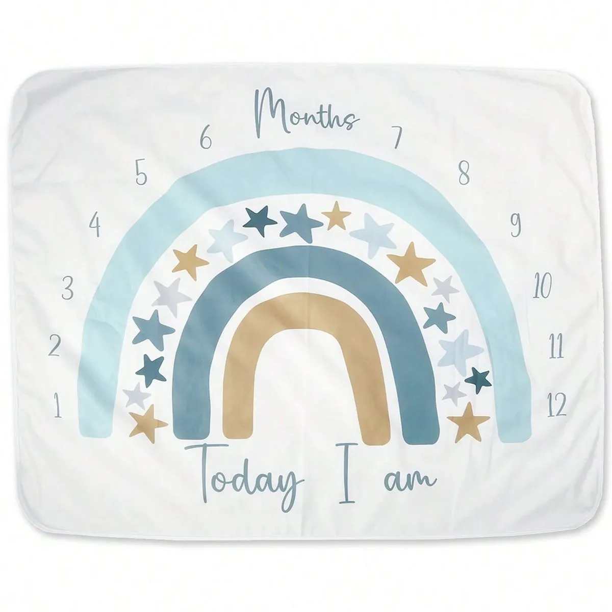 Sugarbird - Blue Rainbow Baby Milestone Photo Blanket