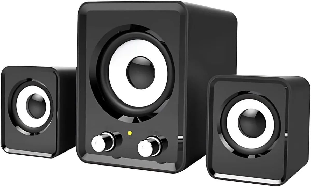 3 Pcs Black Wireless Speakers with Subwoofer 2.1 Channel Home Theater