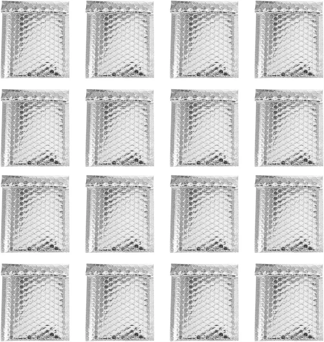 100pcs Silver Bubble Mailers Padded Self-sealing Mailing Envelopes