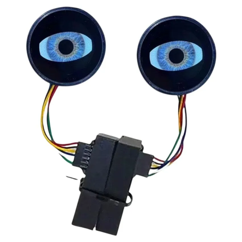 Universal 2 LED Devil Eyes Projector Headlights Lamps - Blue Eyeball - Set