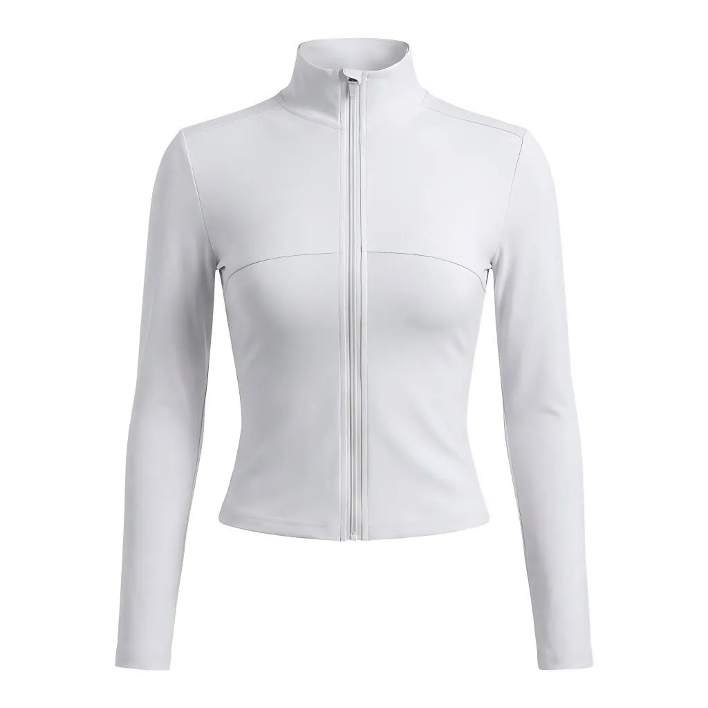 Women's Slim Fit Full-Zip Yoga Jacket - Long Sleeve Athletic Track Top