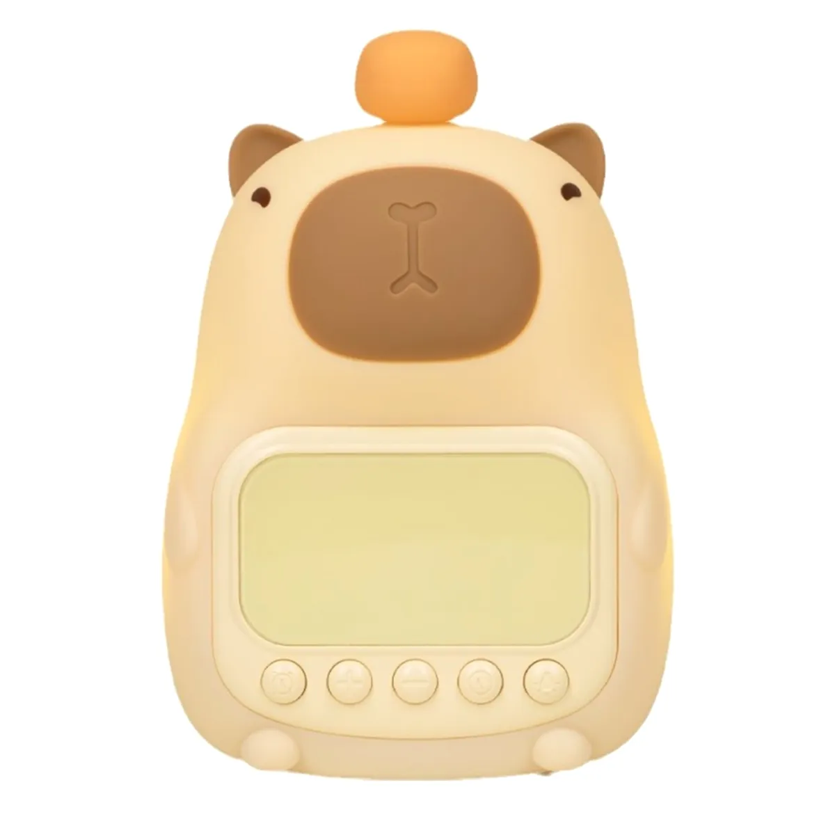 Capybara Night Light with Digital Clock Silicone Compatible with Universal