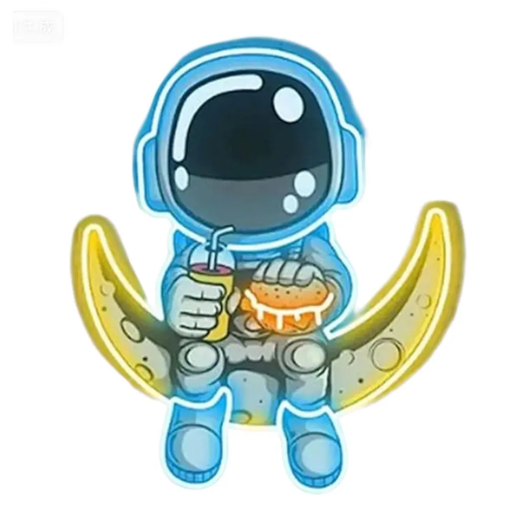 Astronaut Neon Signs, Handmade LED Moon Lights for Bedroom Wall Decoration