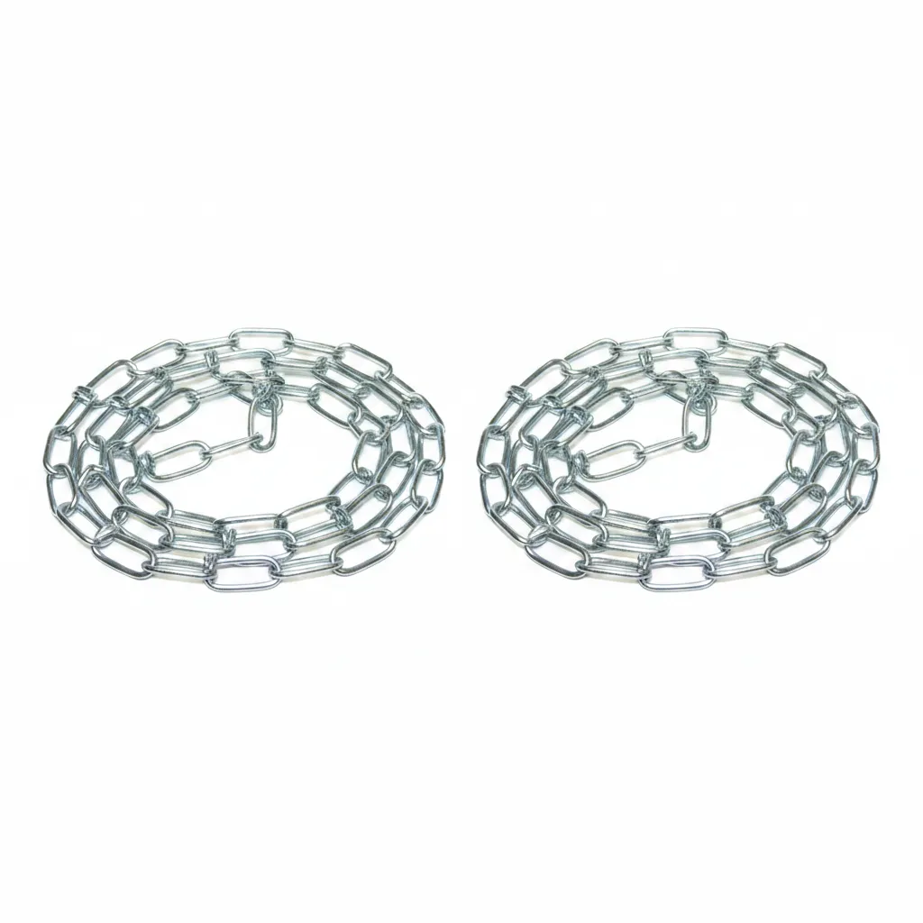 Zinc Coated Steel Double Loop Chain 3mm x 1m for Outdoor Use - 2 Pack