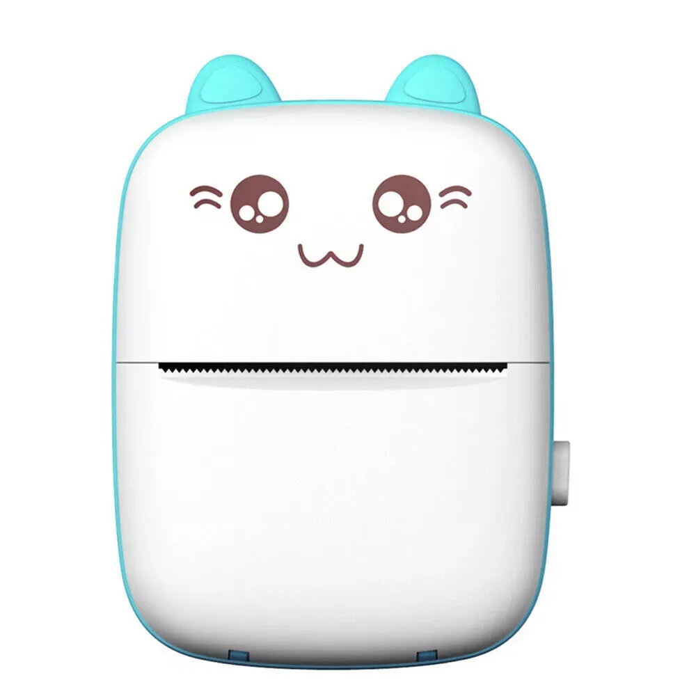 Mini Thermal Cat Face C9 Bluetooth Portable Pocket Printer Inkless 2 colour - Blue