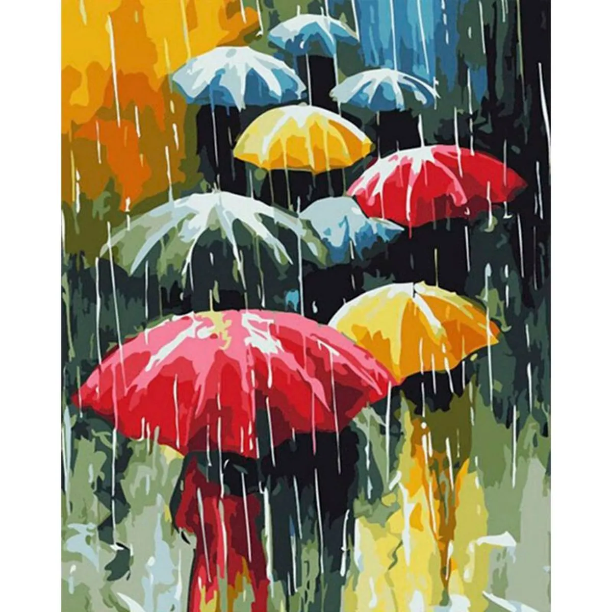 Paint by Numbers DIY Kit - Colourful Umbrellas
