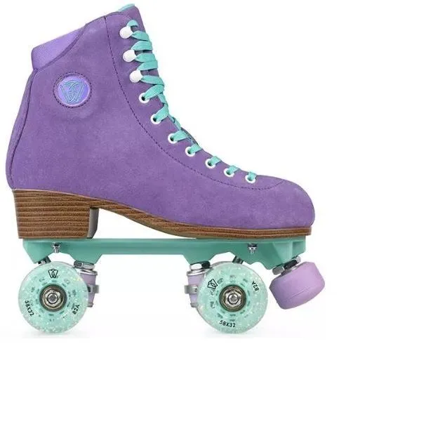 WinterSweet Iris Mint and Purple Roller Skates