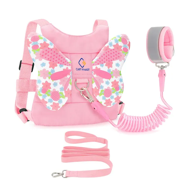 3 in 1 Toddler Harness Leash & Baby Anti Lost Wrist Link Holder For Walking - Pink
