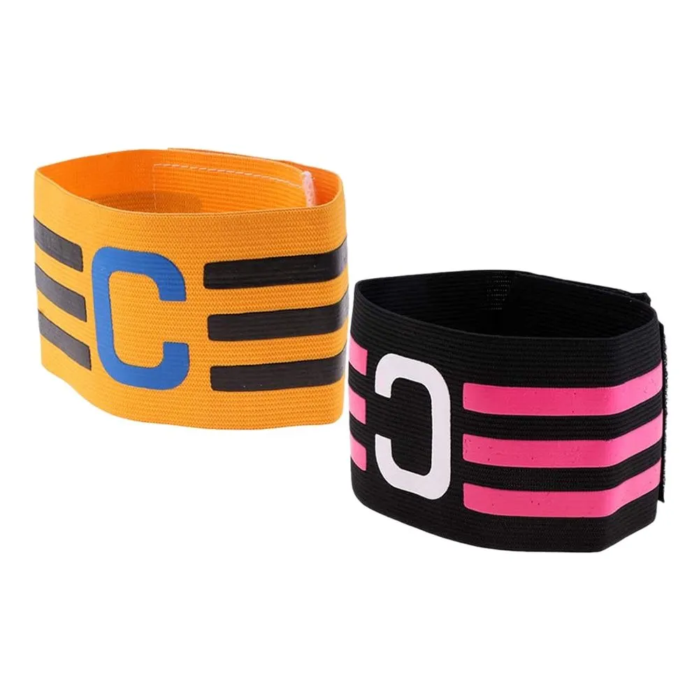 2 Pcs Soccer Captain Armband Nylon Standard Elastic Armband