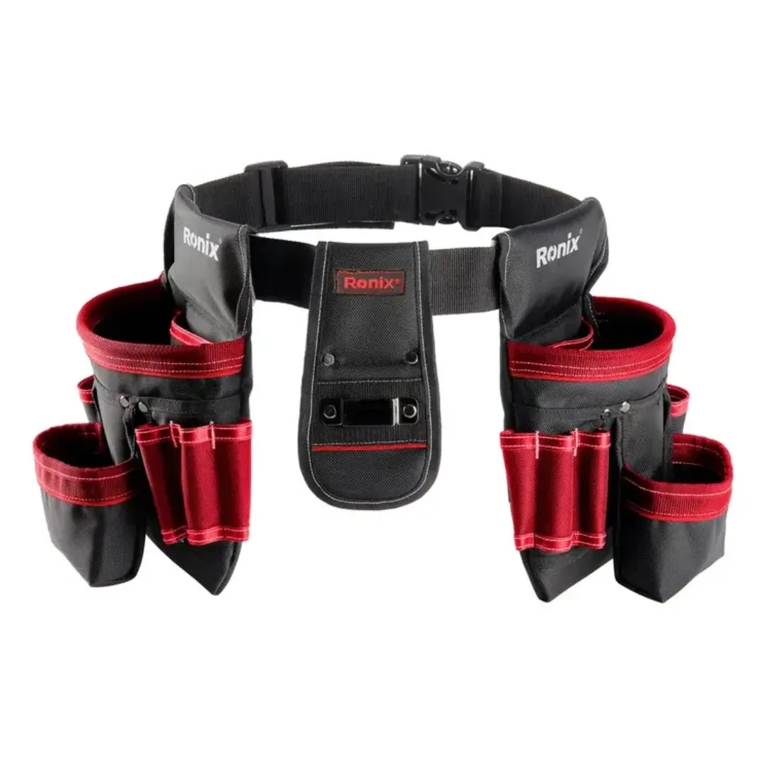 Tool Waist Bag with 24 Pockets Belt Pouch Removable Adjustable Portable