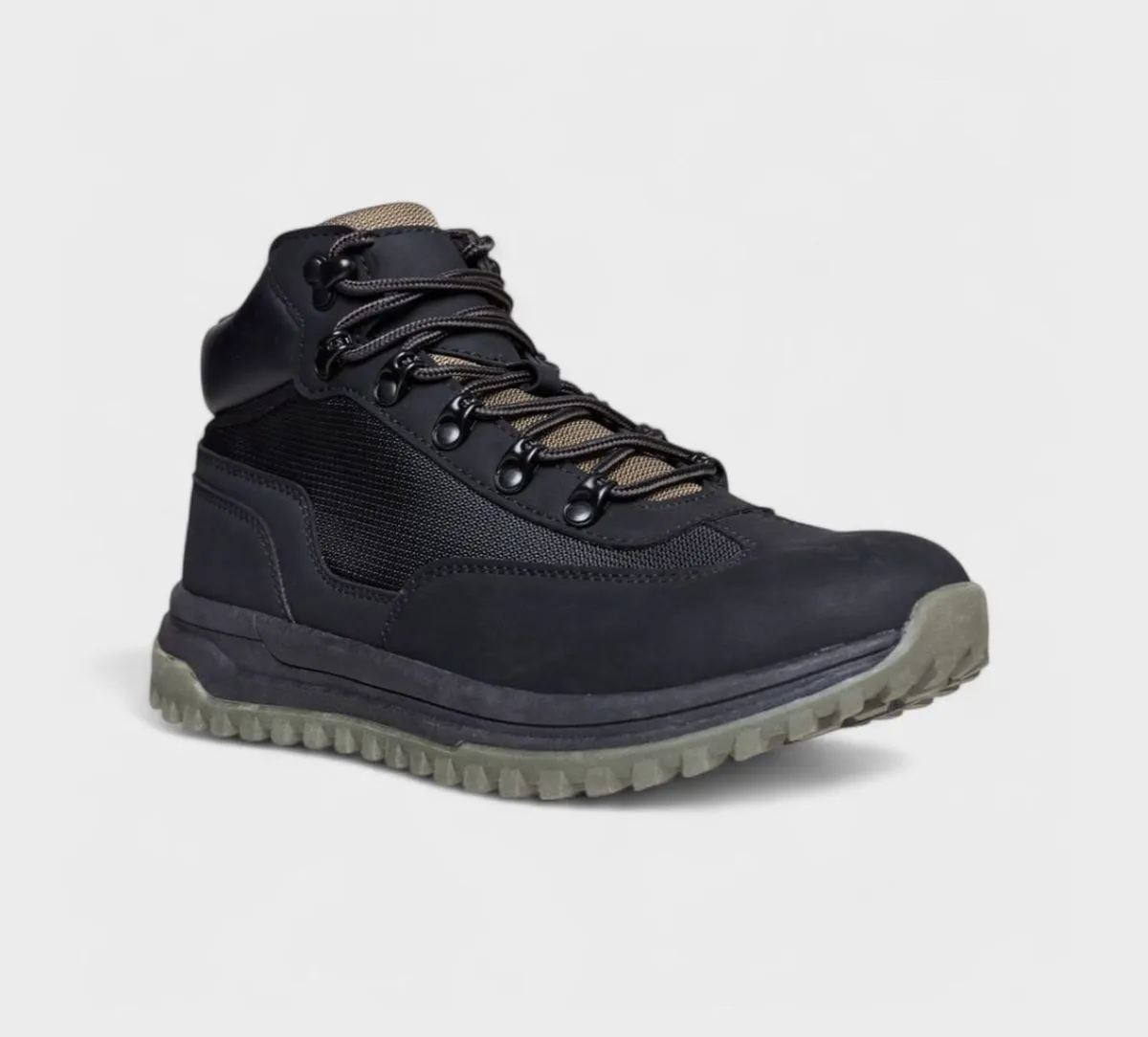 Men Black Rubber Sole Boots
