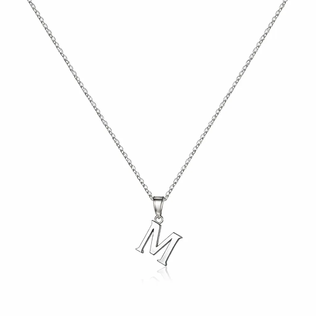 Letter 'M' Necklace - Silver