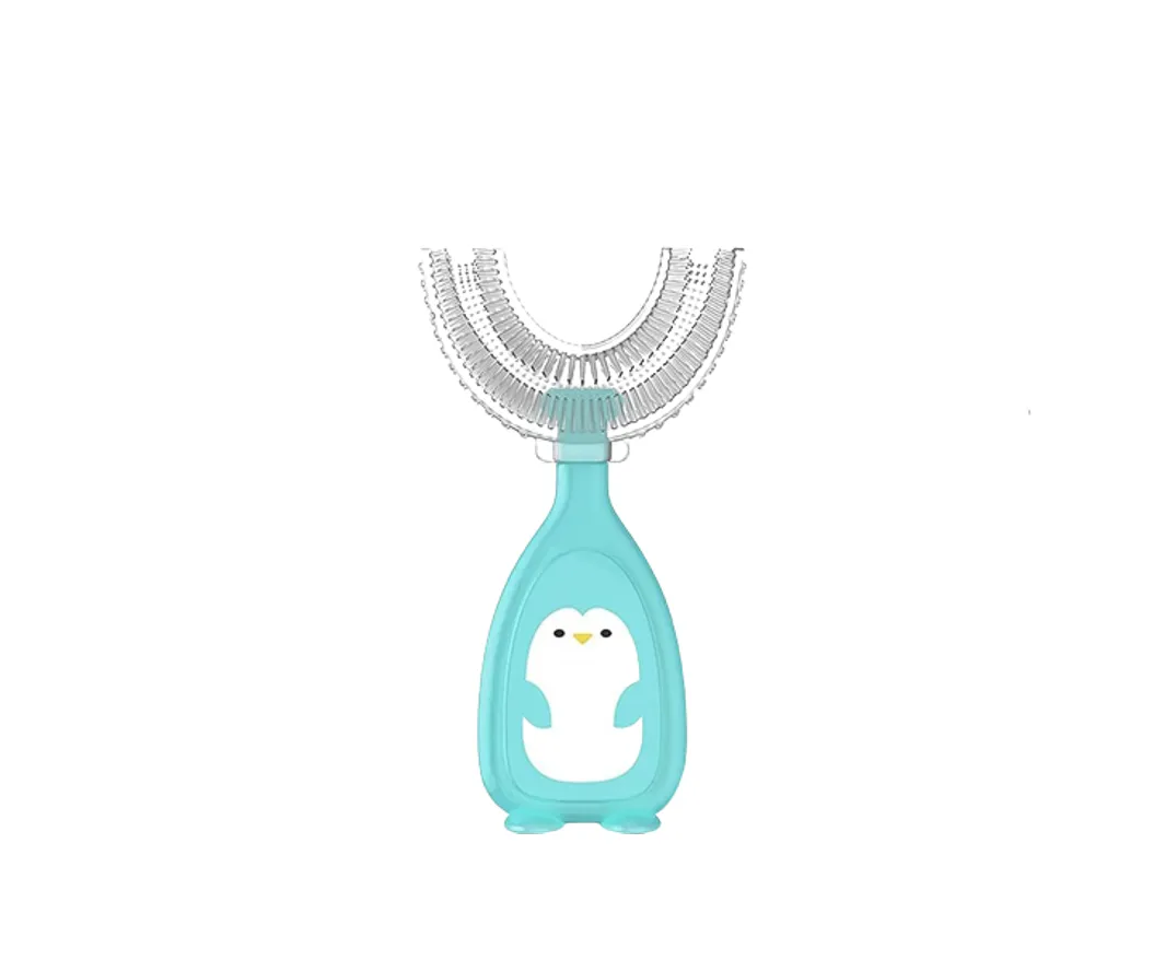 U-Shaped Silicone Toothbrushes For Kids - Blue