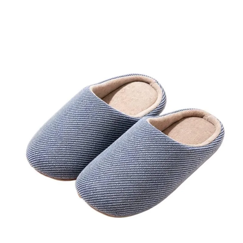 Non-Slip Japanese Striped Indoor Slippers - Navy