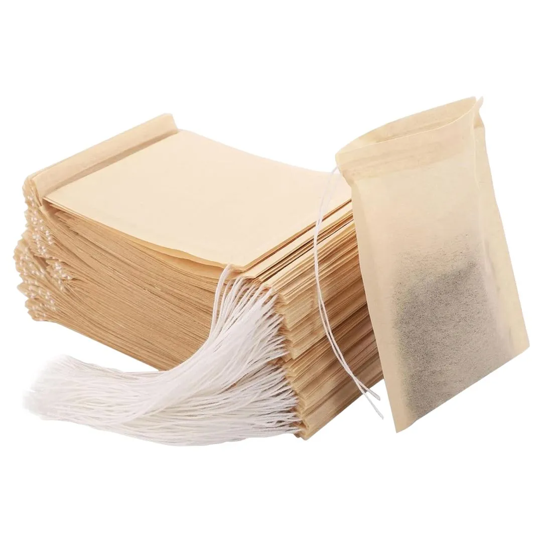 100pcs Tea Filter Bags Empty Drawstring Disposable Infuser for Loose Tea