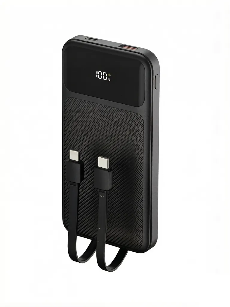 U-WINN UF-H201 Comes With A Dual-Wire Fast Charging Power Bank 10000mAh - Black