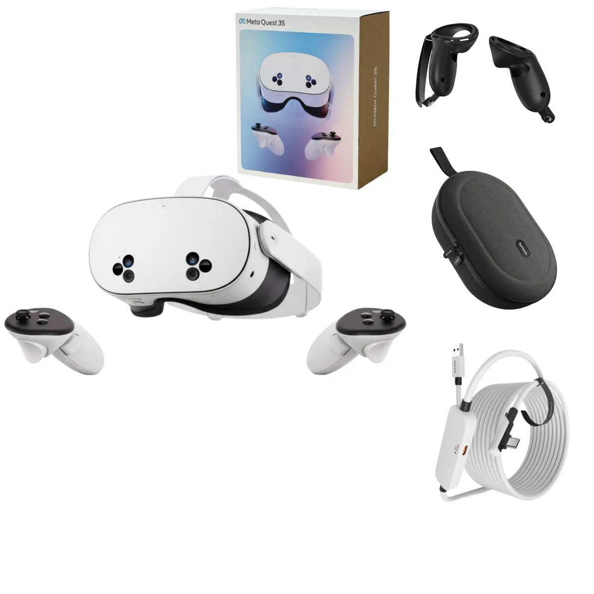 Meta Quest 3S - 128GB VR Bundle with Case, Grips & Cable (Parallel Import)