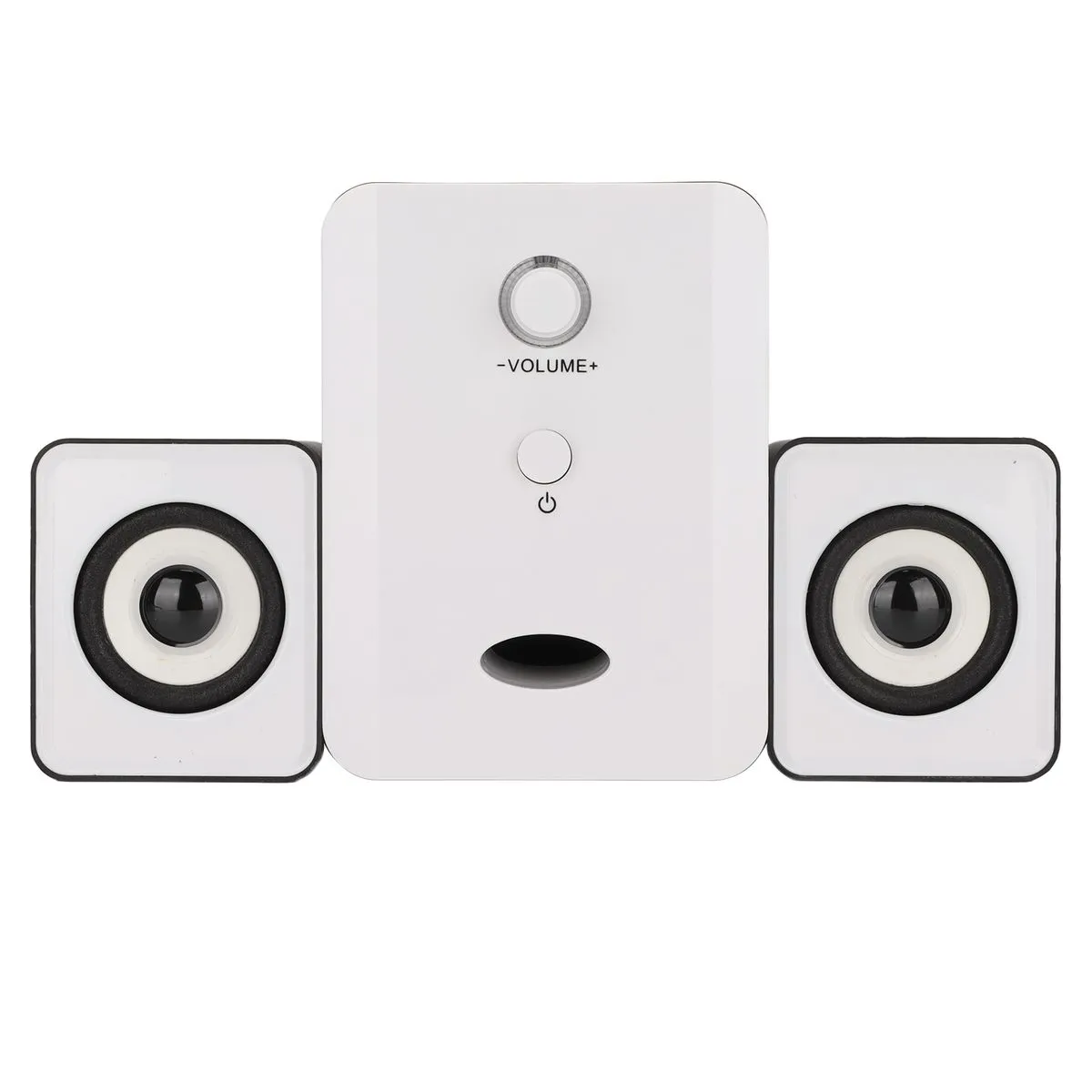 USB Powered Desktop Speakers Computer Speakers with Subwoofer Black White