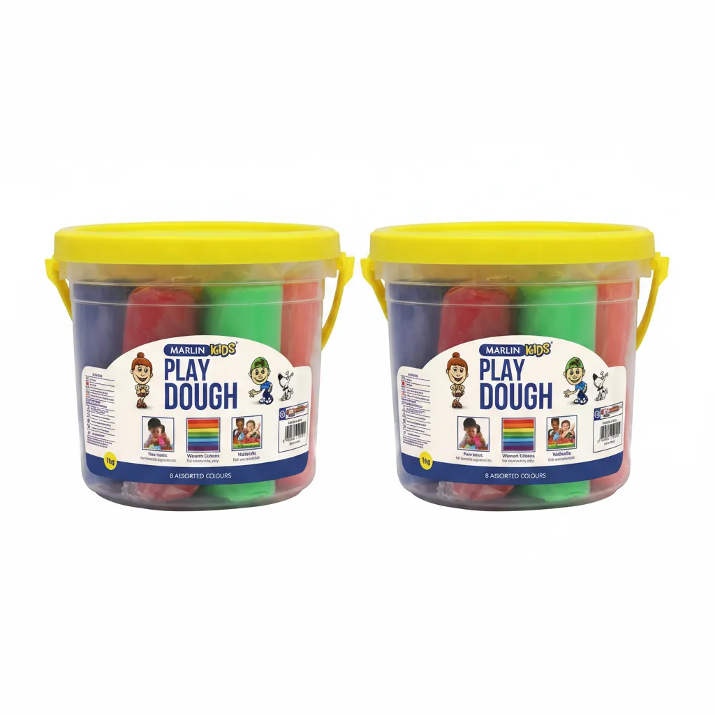 Marlin Kids 1kg Colorful Play Dough Bucket for Creative Fun - 2 Pack