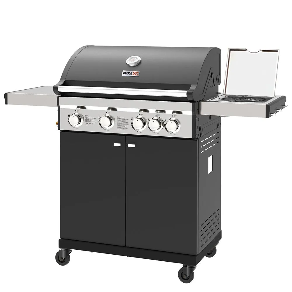 MIkaco 5-Burner Gas Braai Grill w/Side Burner Outdoor Propane Grill w/Therm