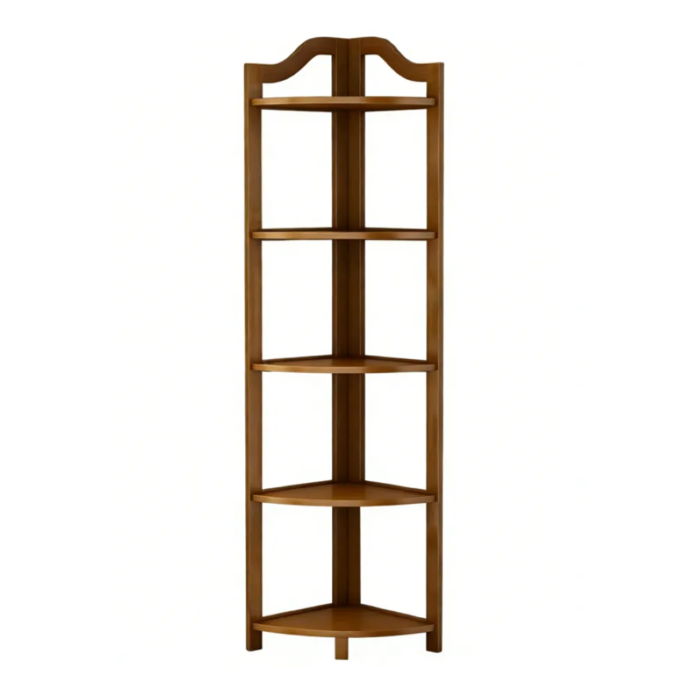 5-Tier Corner Shelf Thickened Bedroom Bookshelf Space Saver For Books Plant