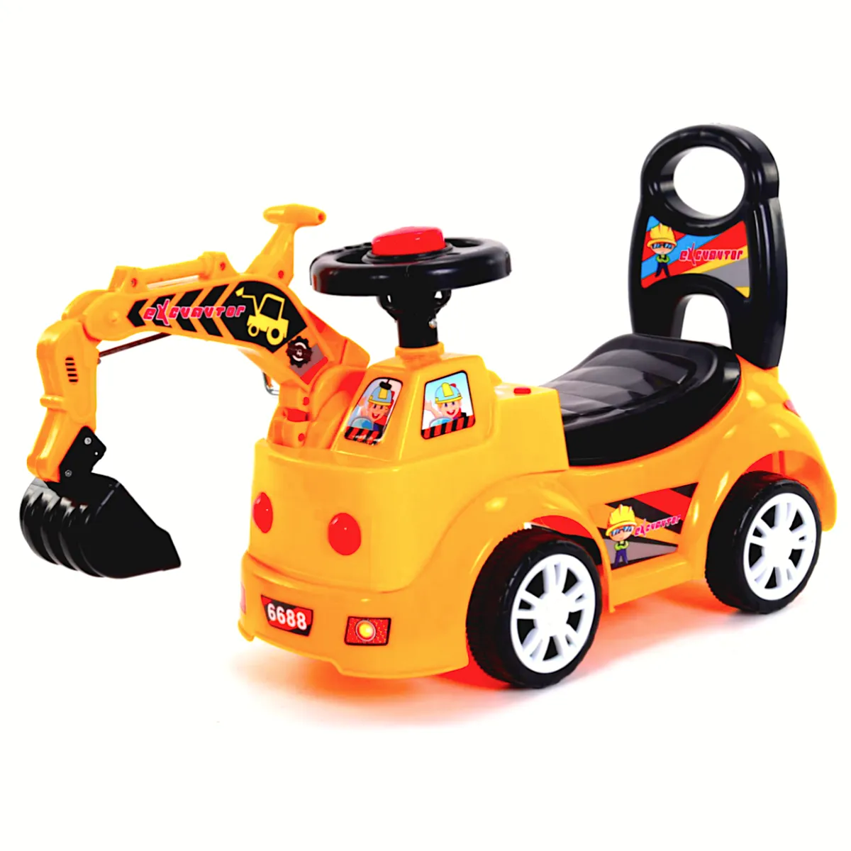 Children's Ride-On Excavator Construction VehicleToy - Yellow