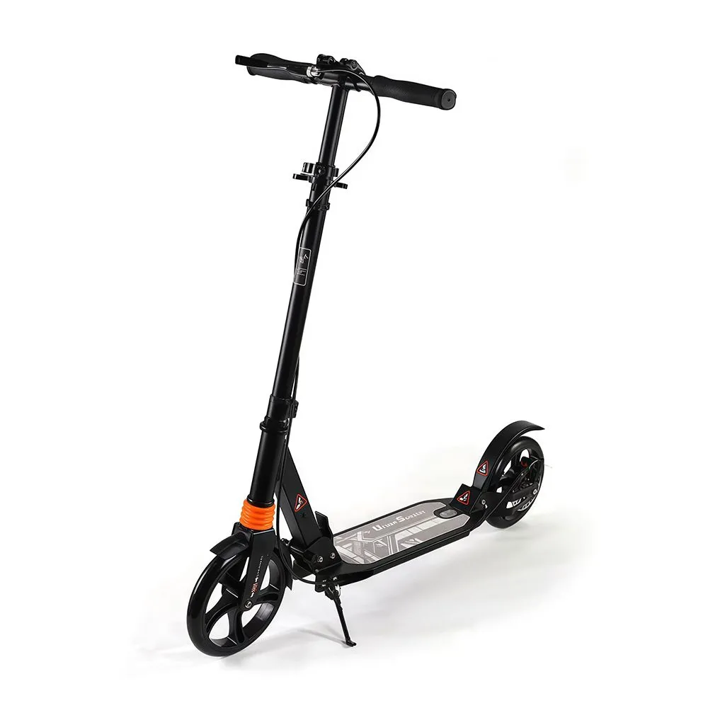 Folding Commuter Scooter With Disc Brake & Adjustable Height - Black