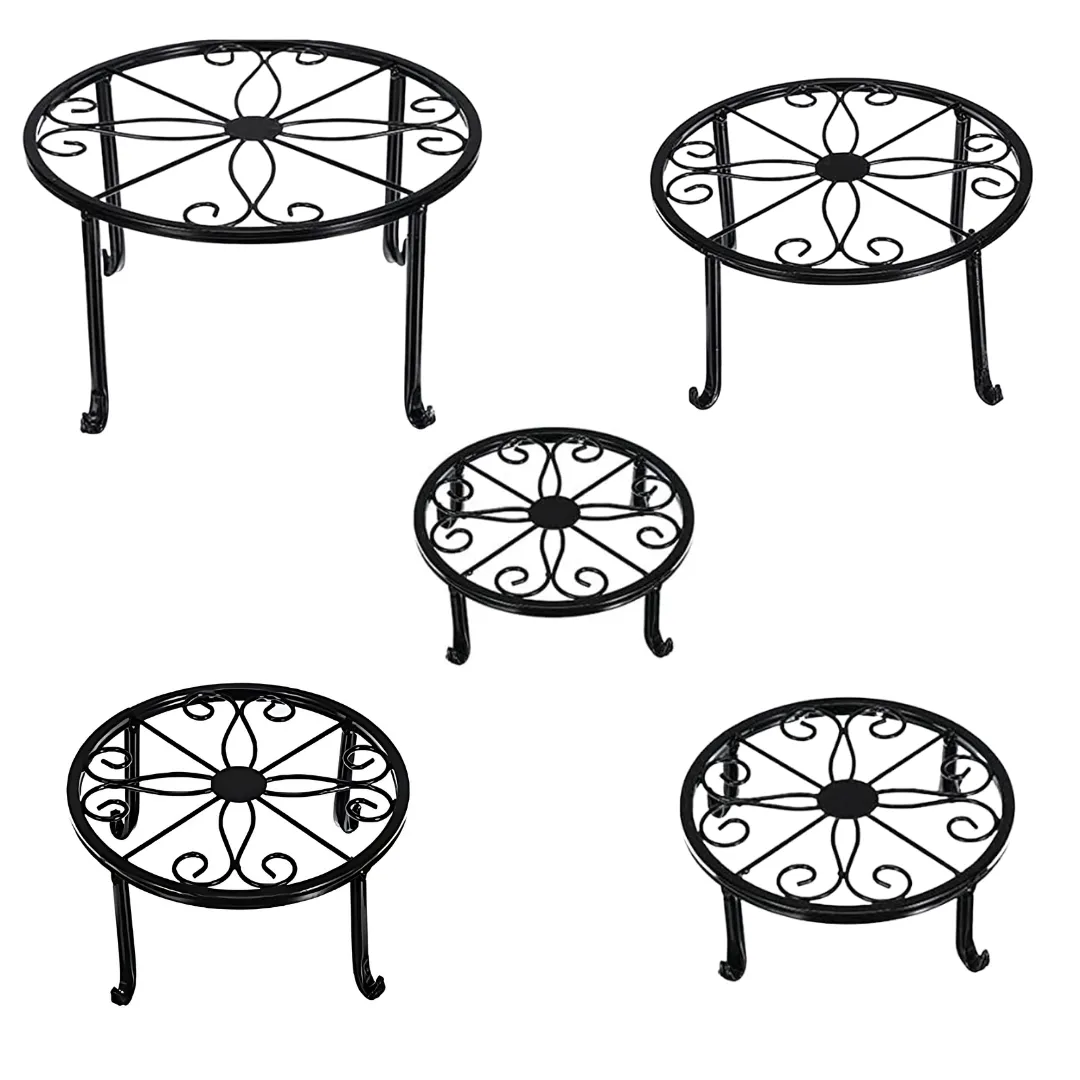 Set of 5 Multi-Height Metal Plant Stands for Decoration and Display