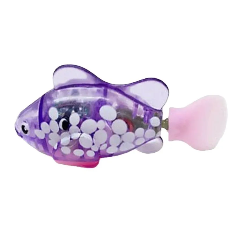 Interactive LED Cat Toy Robot Fish, - Purple