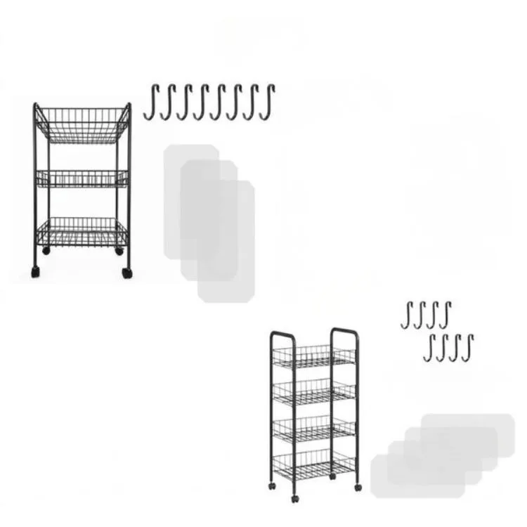 Multi-Purpose Modular Rolling Storage Cart Combo - 3 & 4-Tier Organizer Set