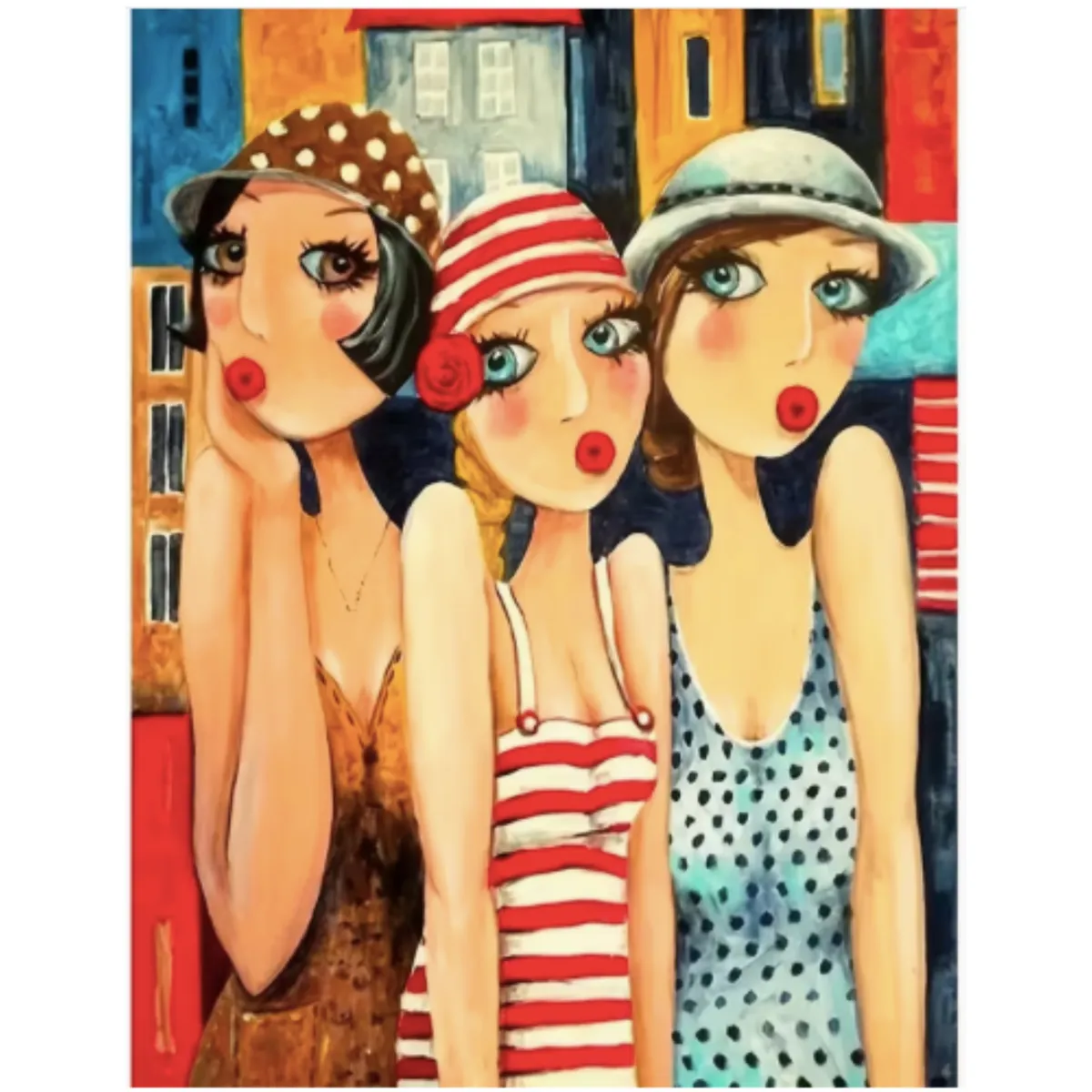 5D DIY Diamond Painting Kit - Vintage Ladies Art (30 x 40 cm)