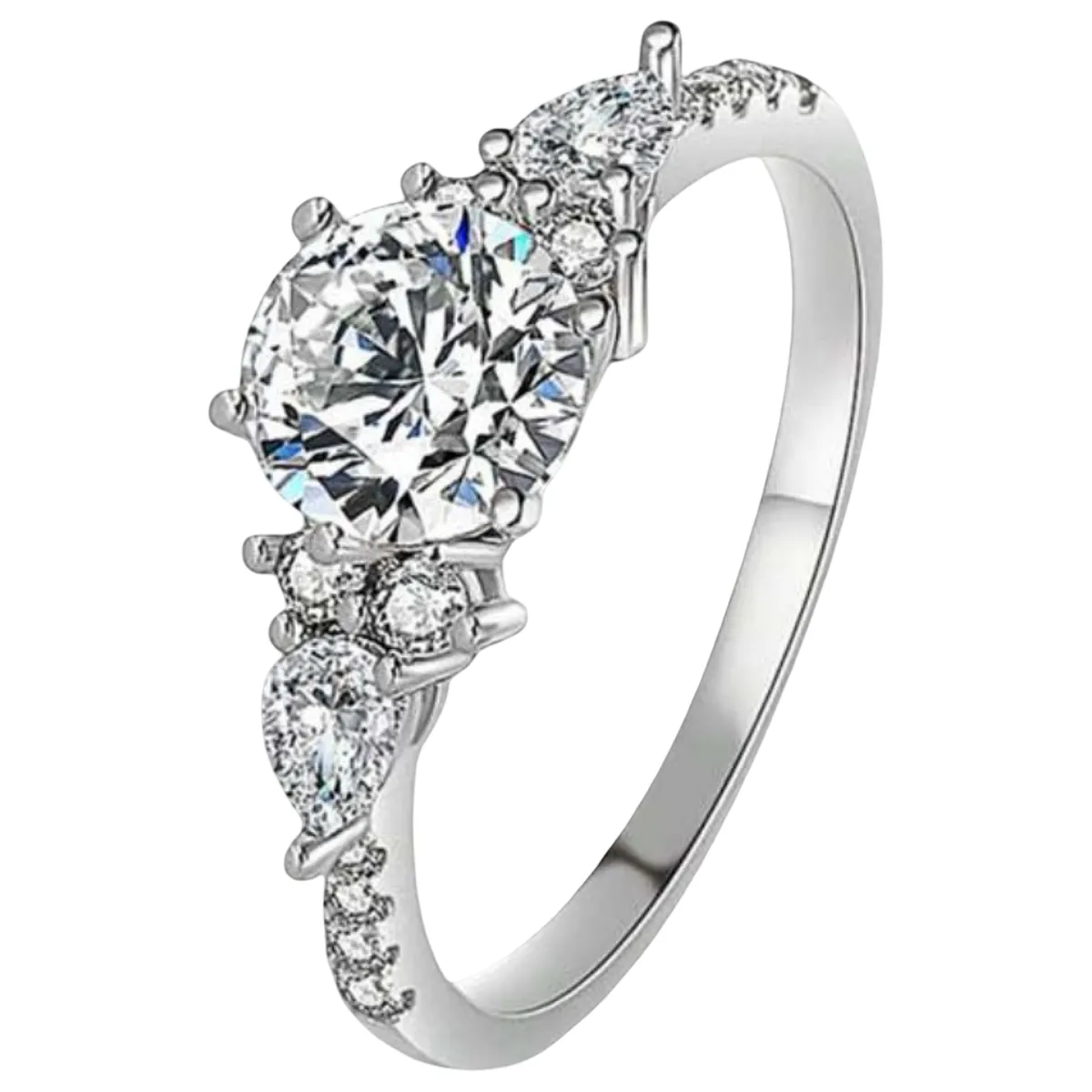 Exquisite Luxury 925 Promise Ring - Cubic Zirconia Six-Claw