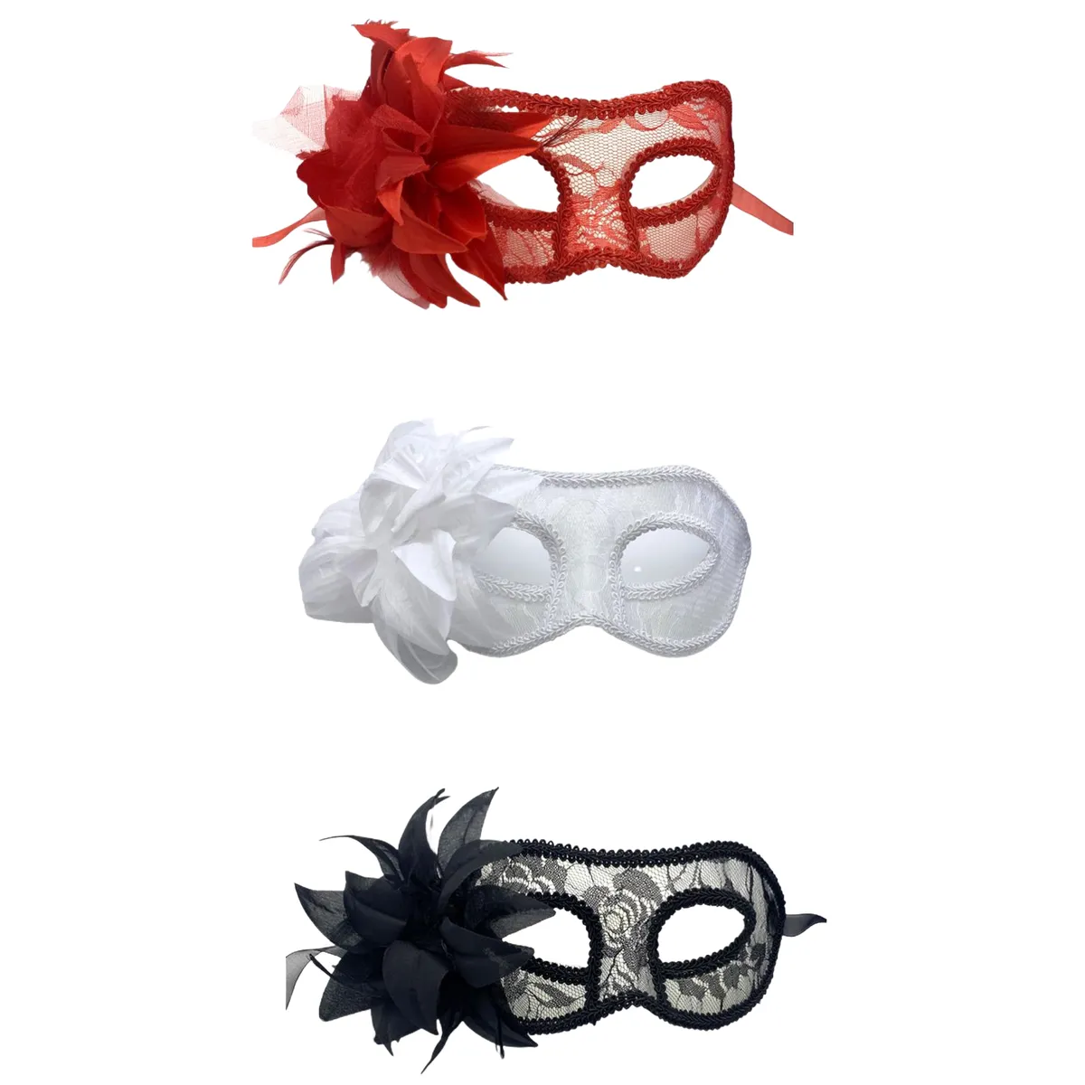 Masquerade Lace Mask Set Women's Elegant Hollow Lace Masquerade Face Mask
