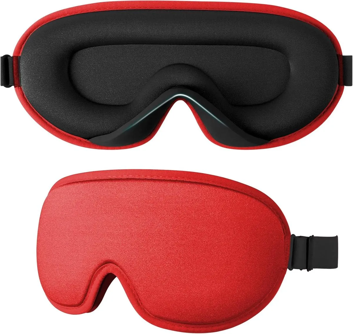 Ergonomic 3D Sleep Mask With Elastic Adjustable Strap Red