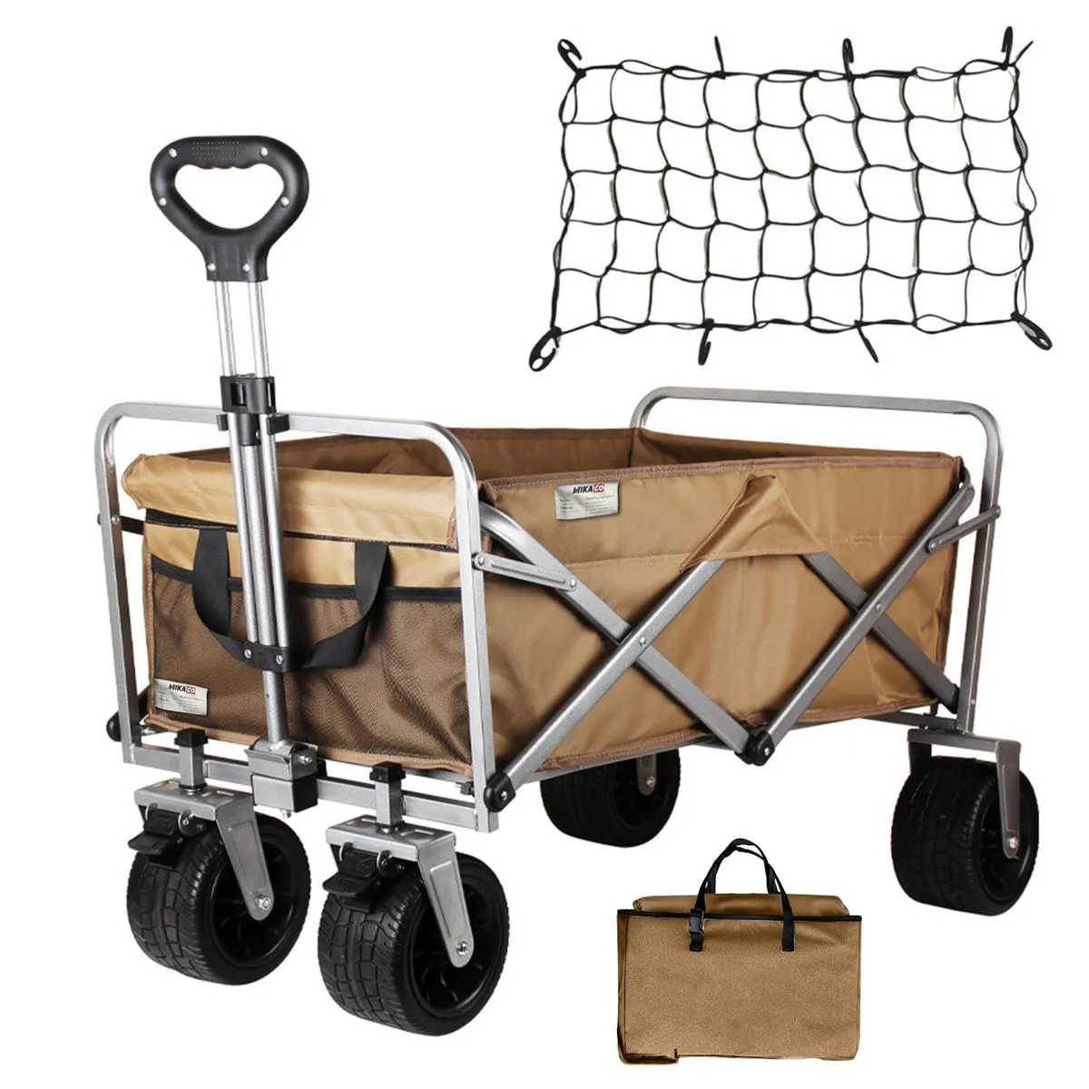 Collapsible beach trolley Campground Utility Wagon With NetCover and brake