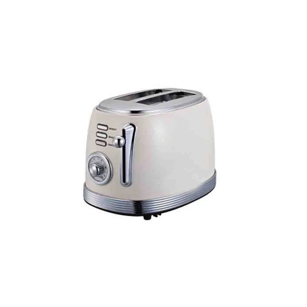 Premium Quality 2 Slice Oval Electric Toaster - Cream