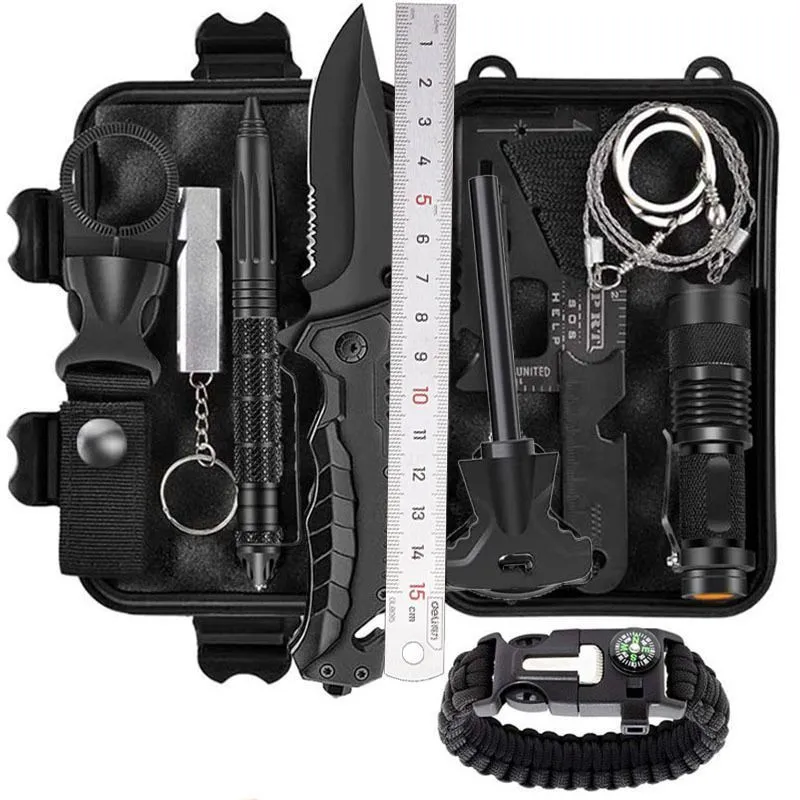 10-in-1 Emergency Survival Kit Outdoor Camping & Hiking Gear
