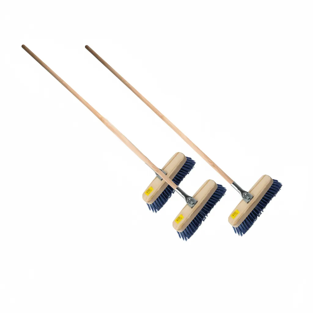 Wooden Household Broom with Metal Fitting, 300mm - 2 Pack
