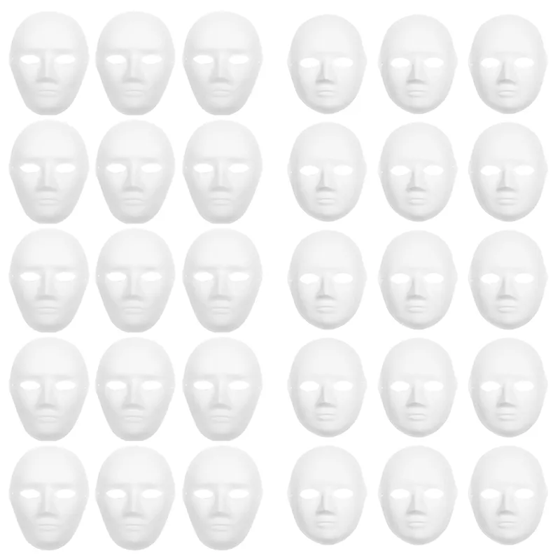30 Pack 2 Sizes Paper Mache Masks Create Artistic Craft