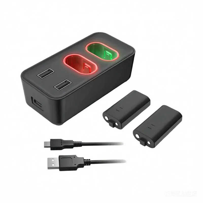 Compatible Xbox Series X|S & One Charger with 2 Batteries - Dual LED Dock