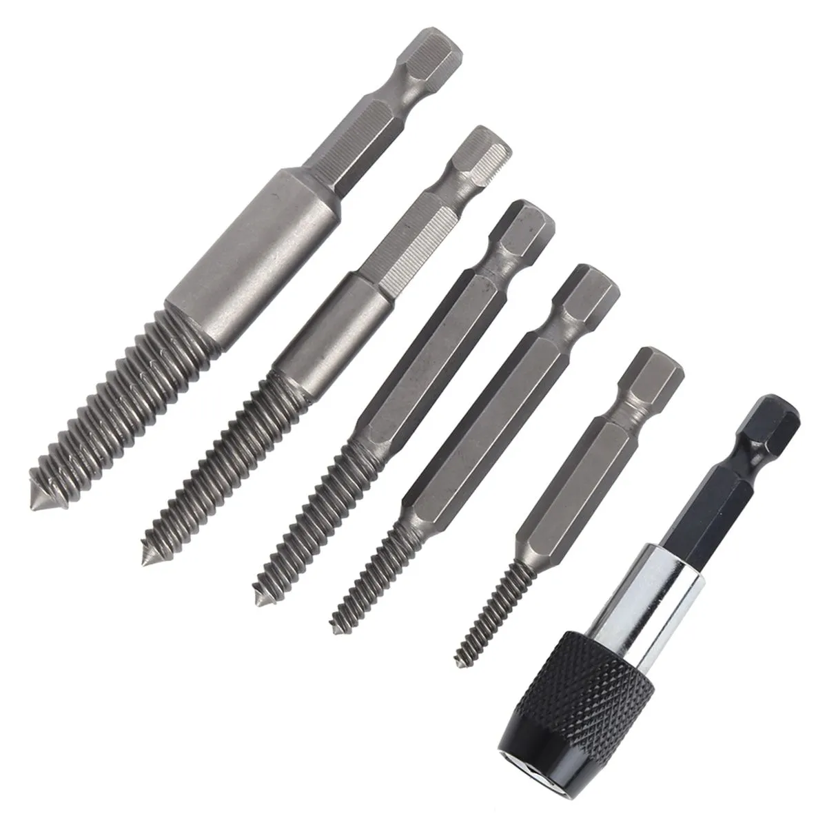 Fine Teeth Screw Extractor Set 6Pieces Woodwork