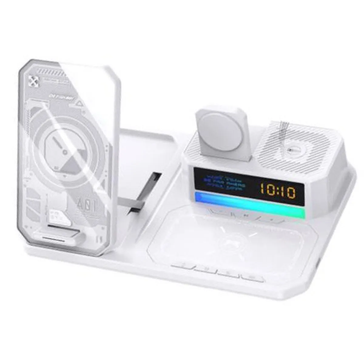 6-in-1 Multifunctional Wireless Fast Charging Station - White