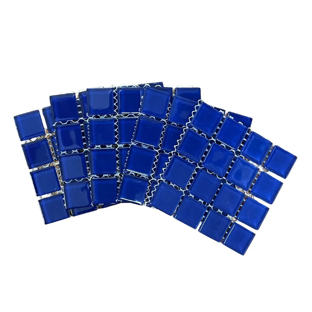 Mosaic Tiles - Navy Blue Glass 23mm (Craft Size Sheets)