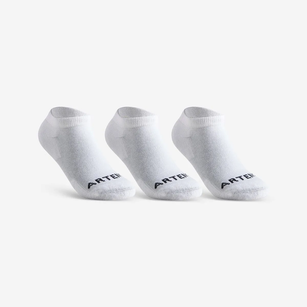 Artengo Kids' Low-Cut Racket Sports Socks Rs100 Tri-Pack - White