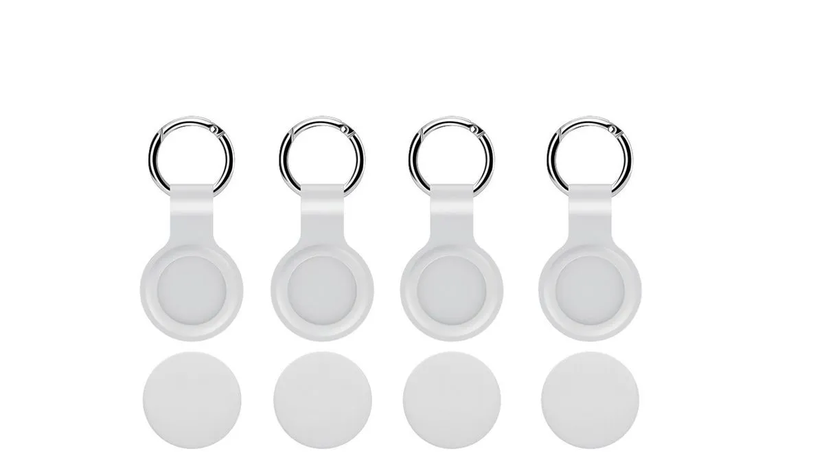 4 White Dual Trackers + Silicone Cases iOS Android