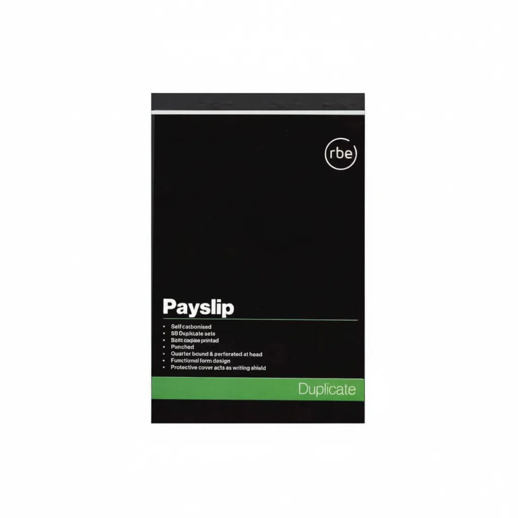 A5 Duplicate Payslip Book - 50 Self-Carbonized Slips, Quarter-Bound