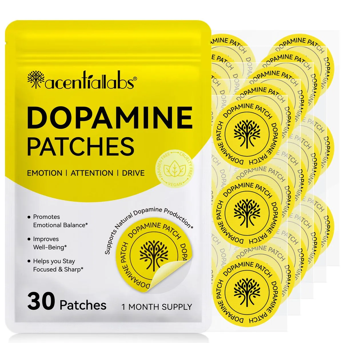 Acentiallabs Dopamine Support Patches 30P