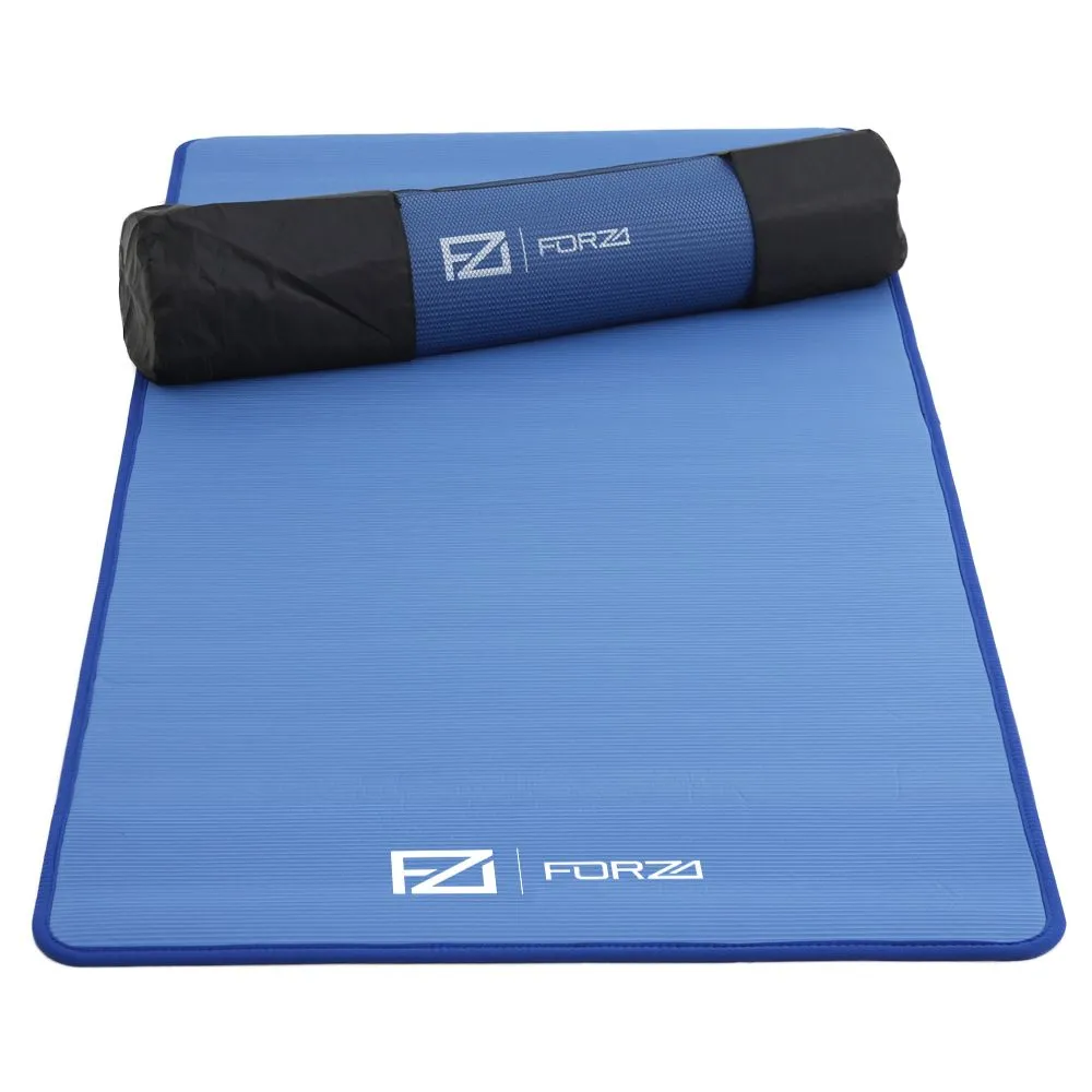 FORZA - Premium 10mm Thick Extra Large 1850x800mm High-Density Yoga Mat - Blue