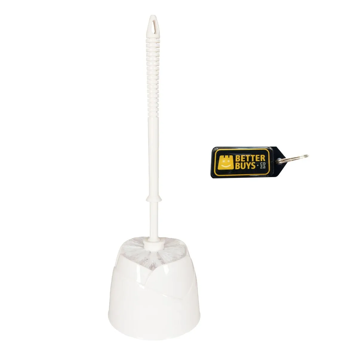 Plastic Toilet Brush with Holder Set - White & Gel Key Holder